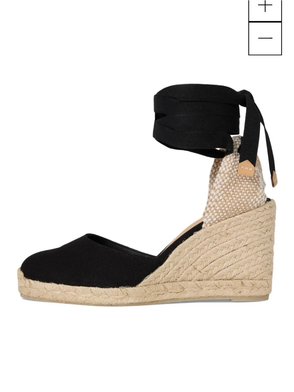 Castañer Carina Black Canvas Wedge Espadrilles Size 39 (US 8-8.5)